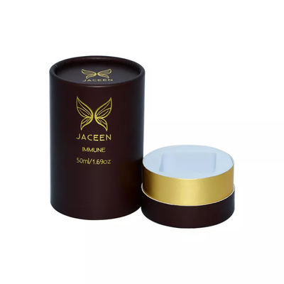 Stijve kartonnen gouden stempelen parfum papieren buis doos aangepaste papieren verpakking voor parfum