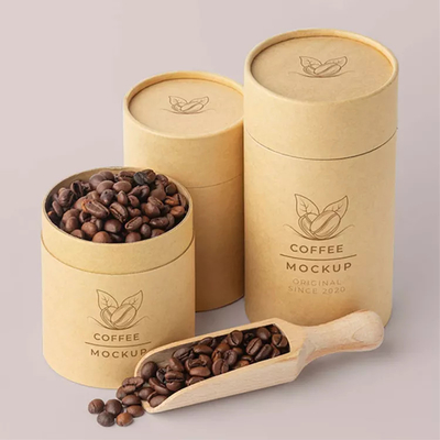 Douane Logo Cylinder Food Packaging, Kraftpapier-Document Buis Verpakking voor Koffieboon