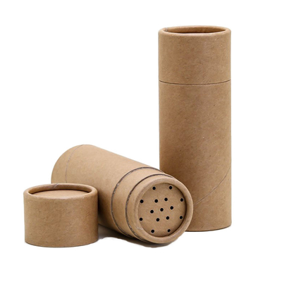 Kraftpapier-karton voor voedsel Ronde buis met papieren zeef Zout Kruiden Shake