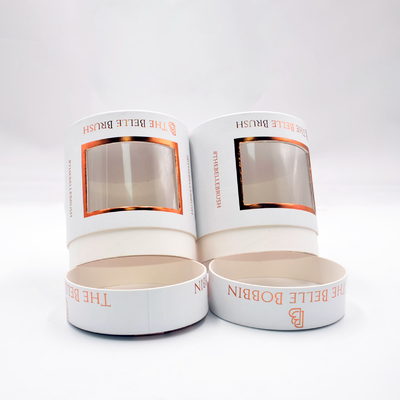 Gouden stempelkartonnen papieren buis Aangepaste cosmetische dozen met venster