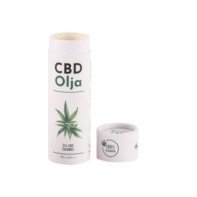 10ml CBD etherische olie ronde papieren buisverpakking Cosmetische cilinderbuizenverpakking