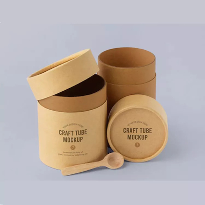 Douane Logo Cylinder Food Packaging, Kraftpapier-Document Buis Verpakking voor Koffieboon