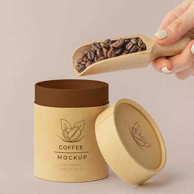 Douane Logo Cylinder Food Packaging, Kraftpapier-Document Buis Verpakking voor Koffieboon