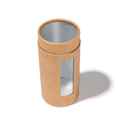 Chocolade Food Grade Kraft Paper Tube met PVC Window Food Tea Paper Box Packaging
