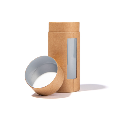 Chocolade Food Grade Kraft Paper Tube met PVC Window Food Tea Paper Box Packaging