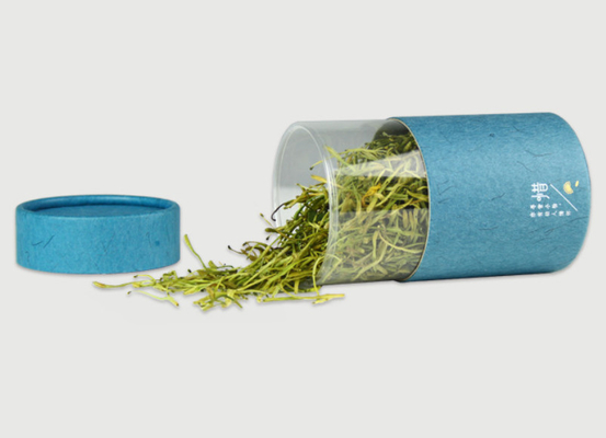 Recyclebare bedrukte verpakkingspapieren buis Rond papier Blikjes aangepast formaat met venster